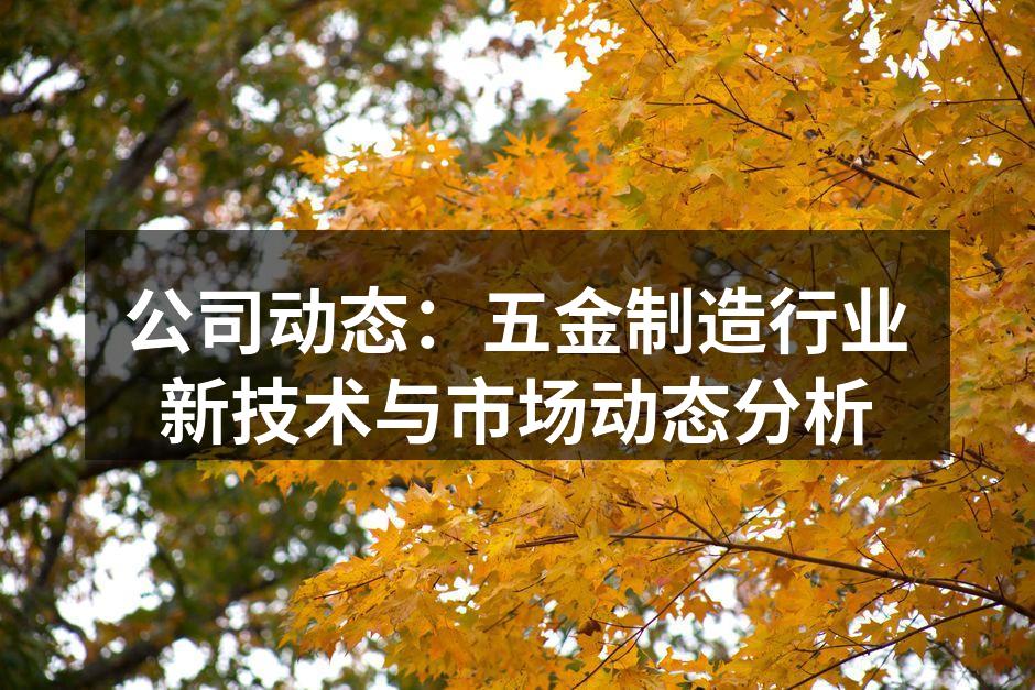 公司动态：五金制造行业新技术与市场动态分析